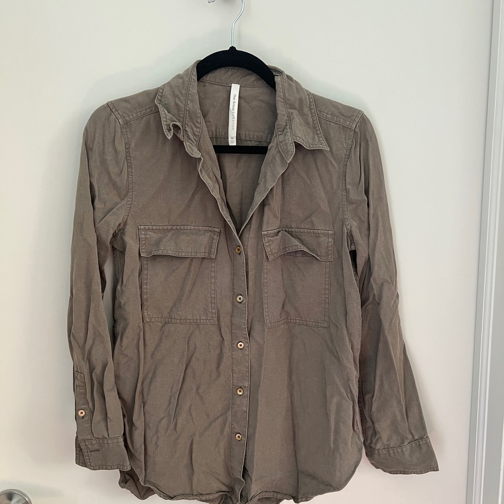 Olive Green Button Down by The Group Babaton Size XS